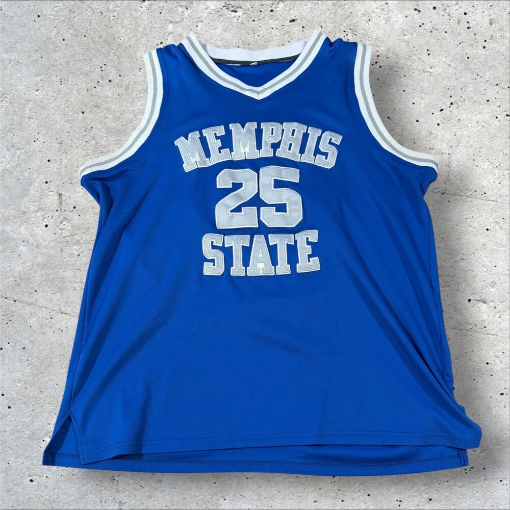 Vintage Penny Hardaway Memphis State Jersey Mens XXL 25 NCAA Basketball Blue